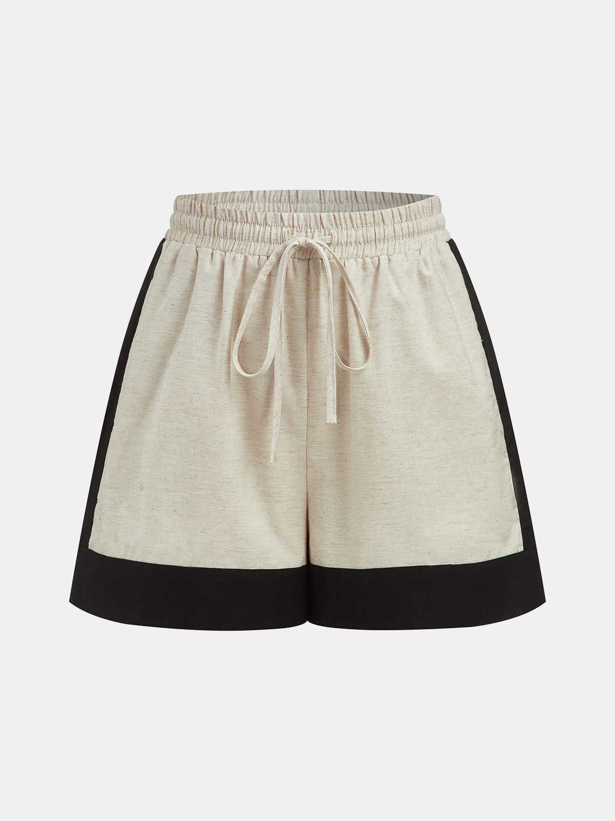 Cotton Linen Contrast Trim Top & Shorts Set