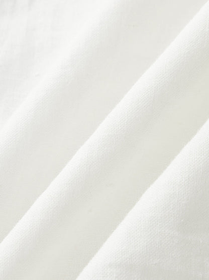 Cotton Linen Contrast Trim Top & Shorts Set