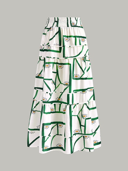 Front Tie Cami Top With Tiered Skirt Set