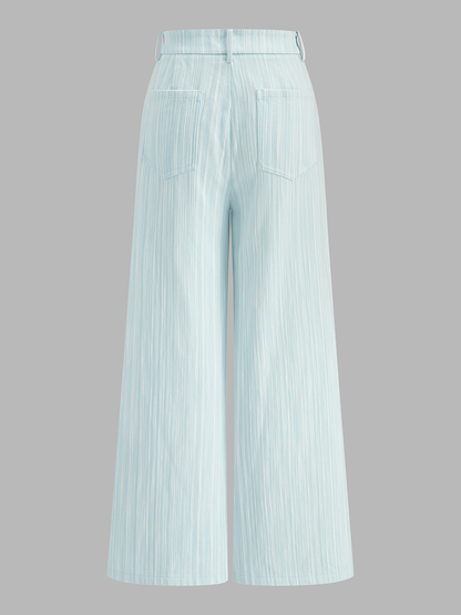 Bow-Back Top & Pinstripe Pants Set