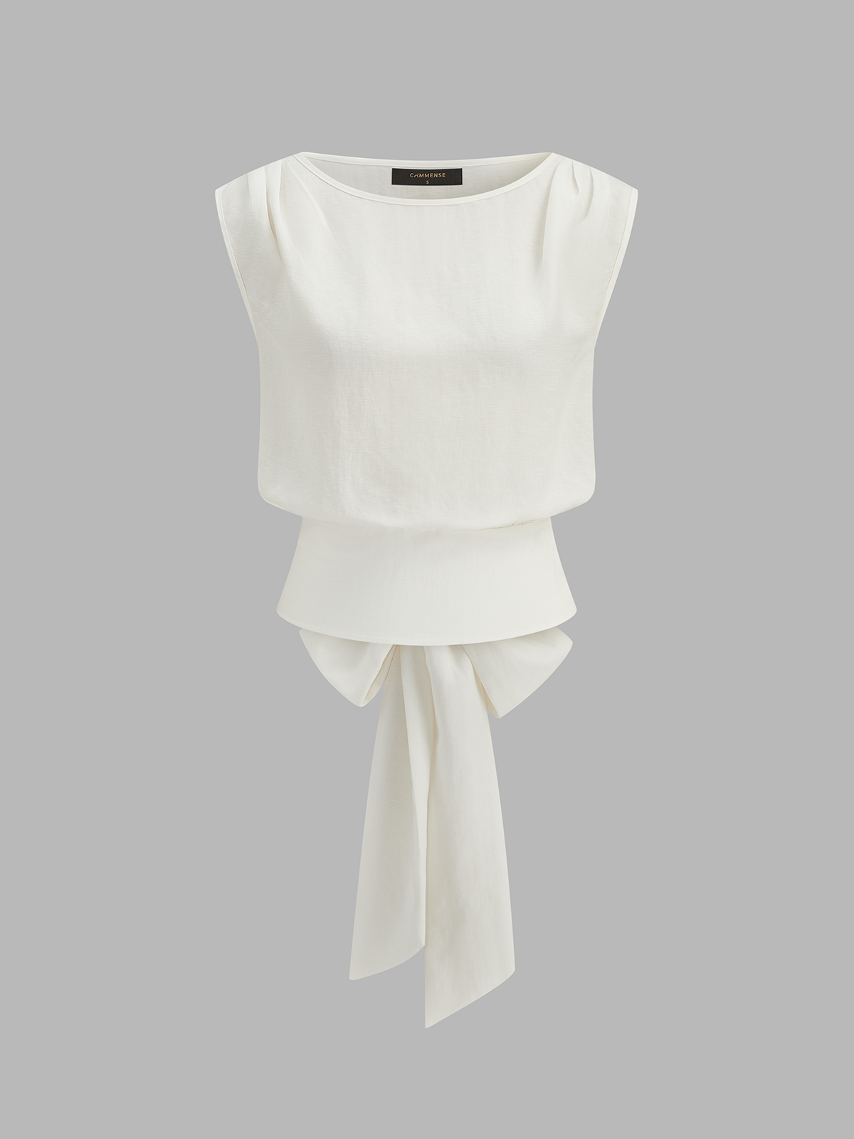 Bow-Back Top & Pinstripe Pants Set