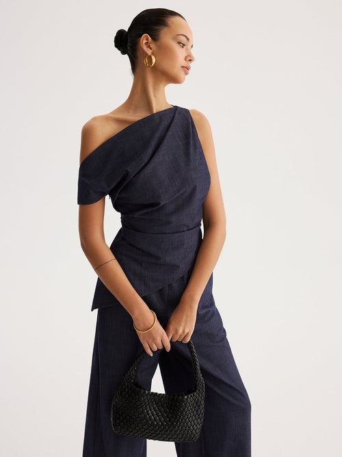 Asymmetrical Off-Shoulder Top & Pants Set