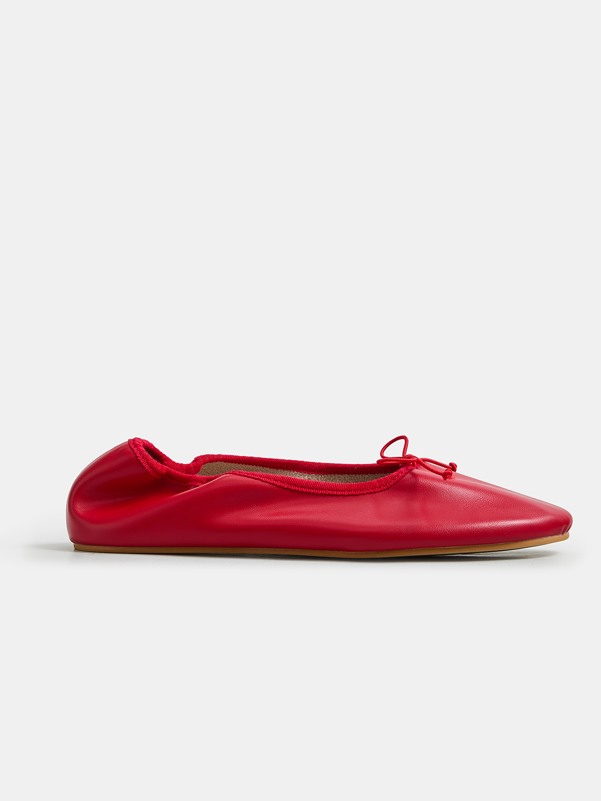 Soft Leather Bow Ballet Flats