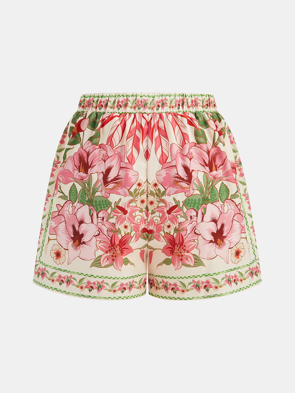 Floral Print Drawstring Casual Shorts