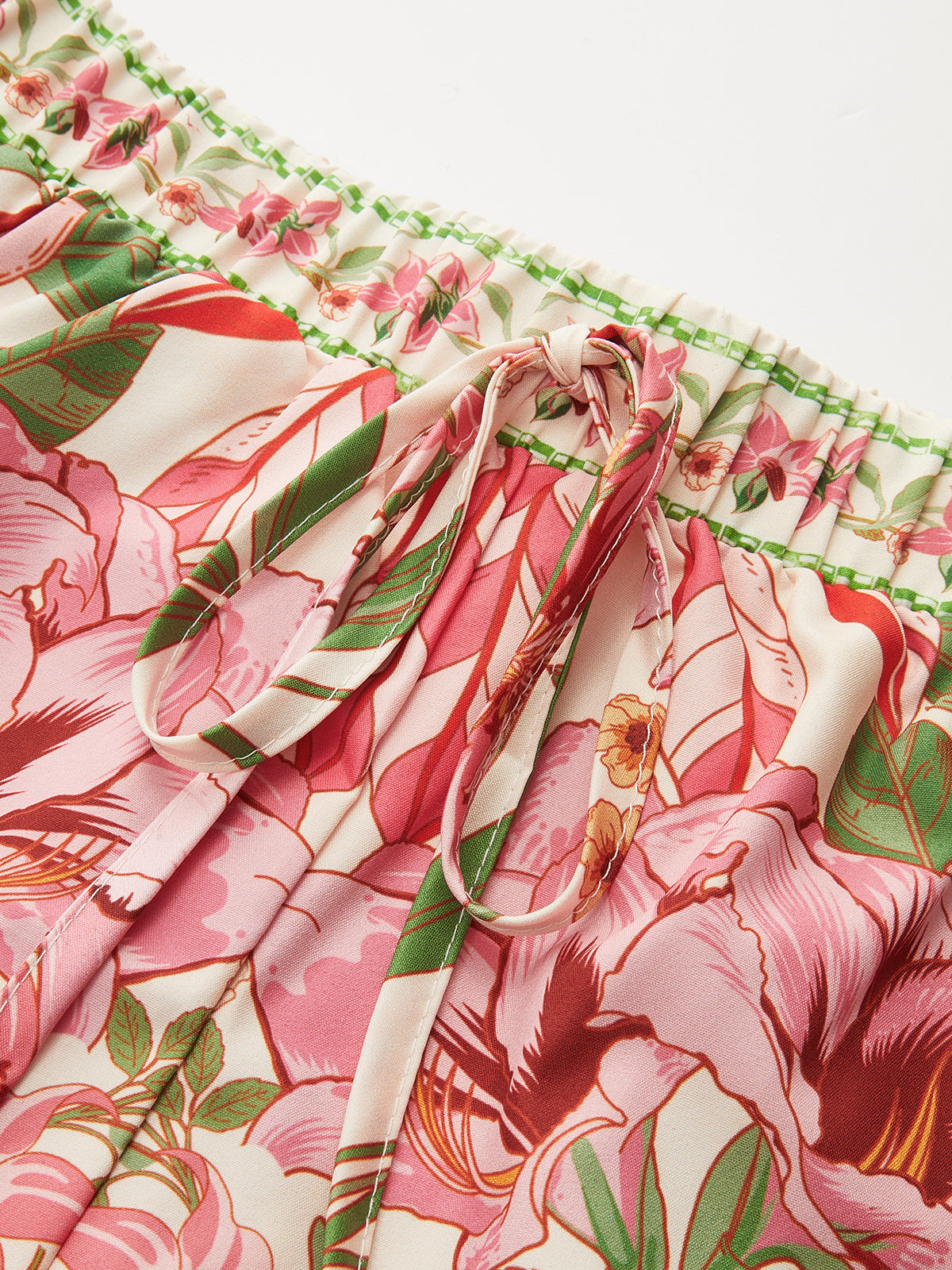 Floral Print Drawstring Casual Shorts