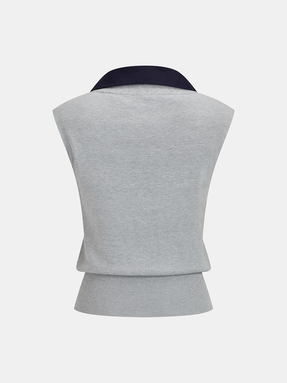 Contrast Collar Knit Vest