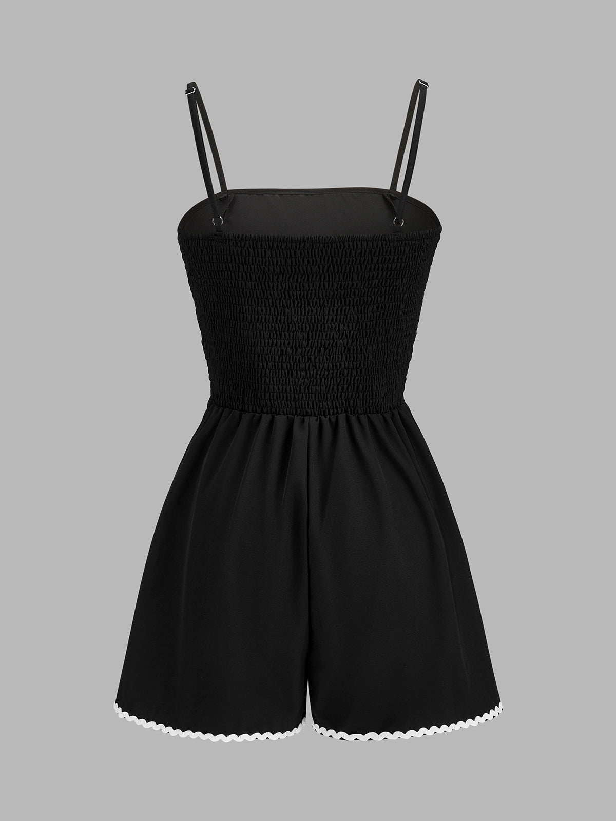 Contrast Wavy Trim Cami Romper