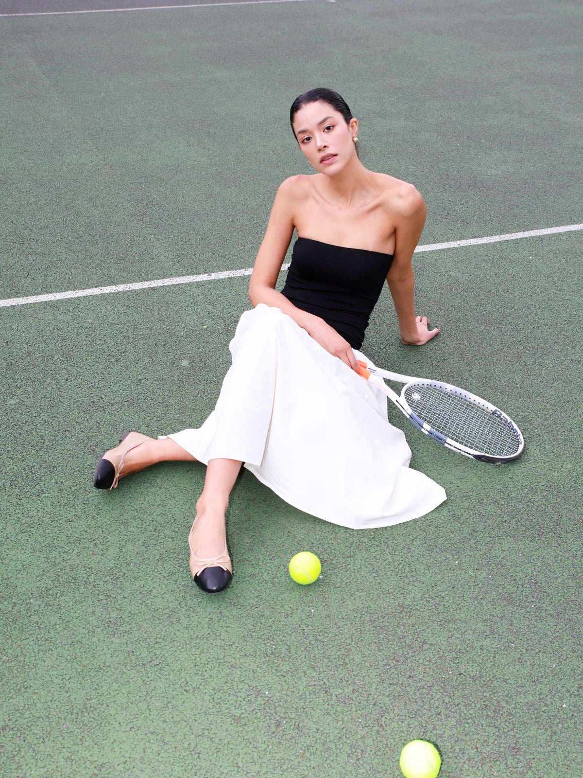 Contrast Color Tube Long Dress