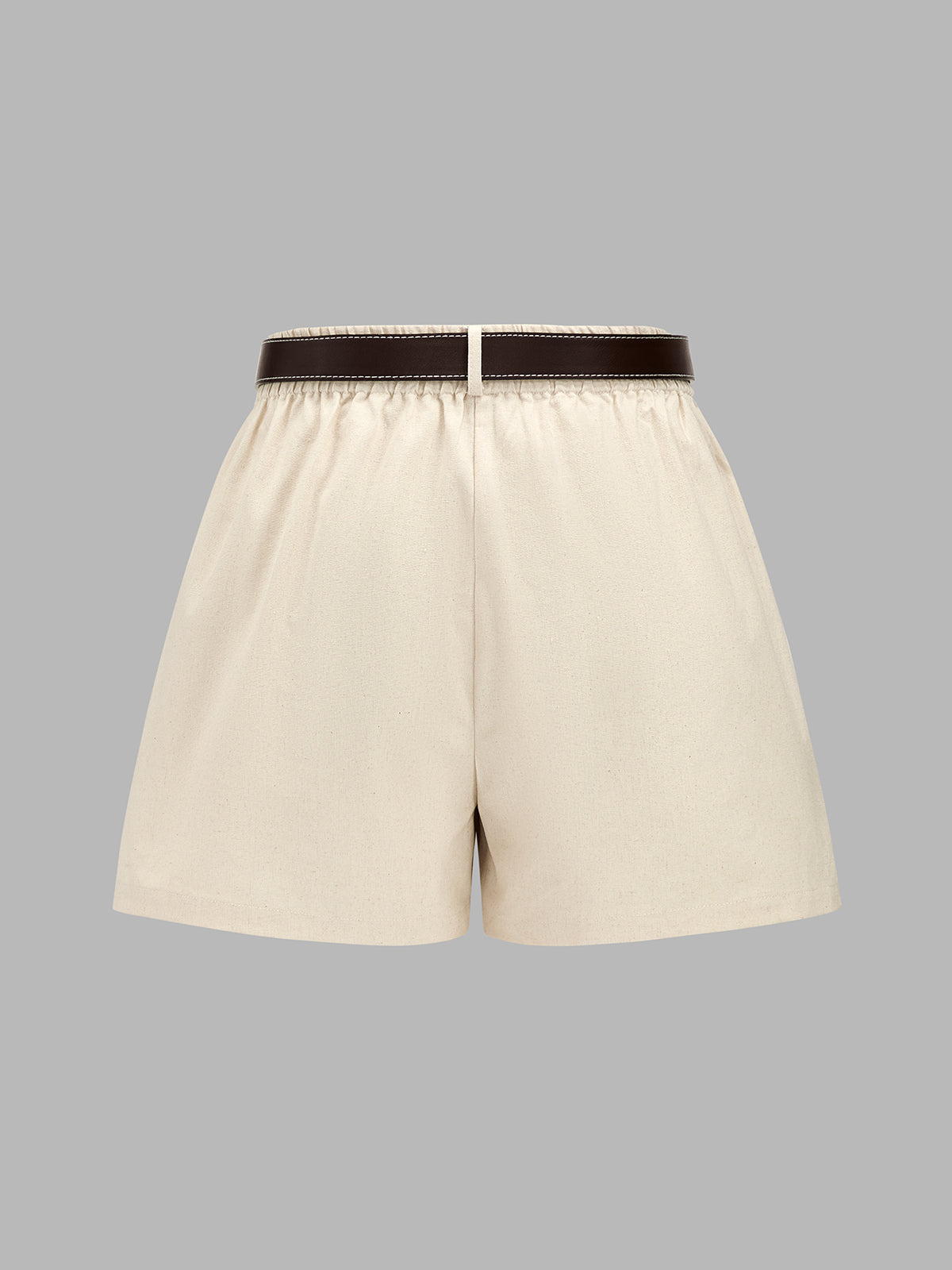 Casual Bow Tie Waist Linen Blend Shorts