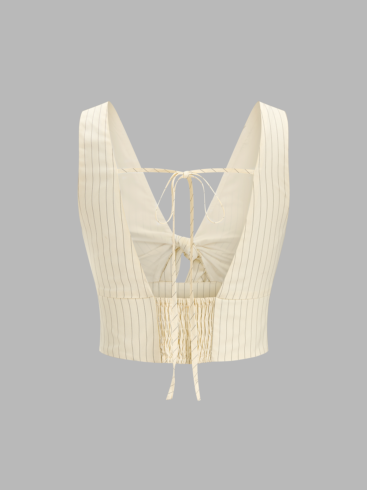 Striped Tie-Front Cropped Top & Shorts Set