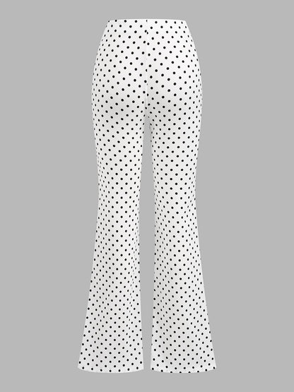 Polka Dot Halter Top & Flare Pants Set