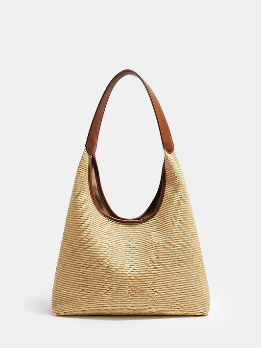 Straw-Texture Woven Hobo Bag