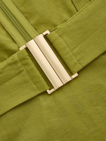 Cutout Sleeveless Cotton Linen Maxi Dress