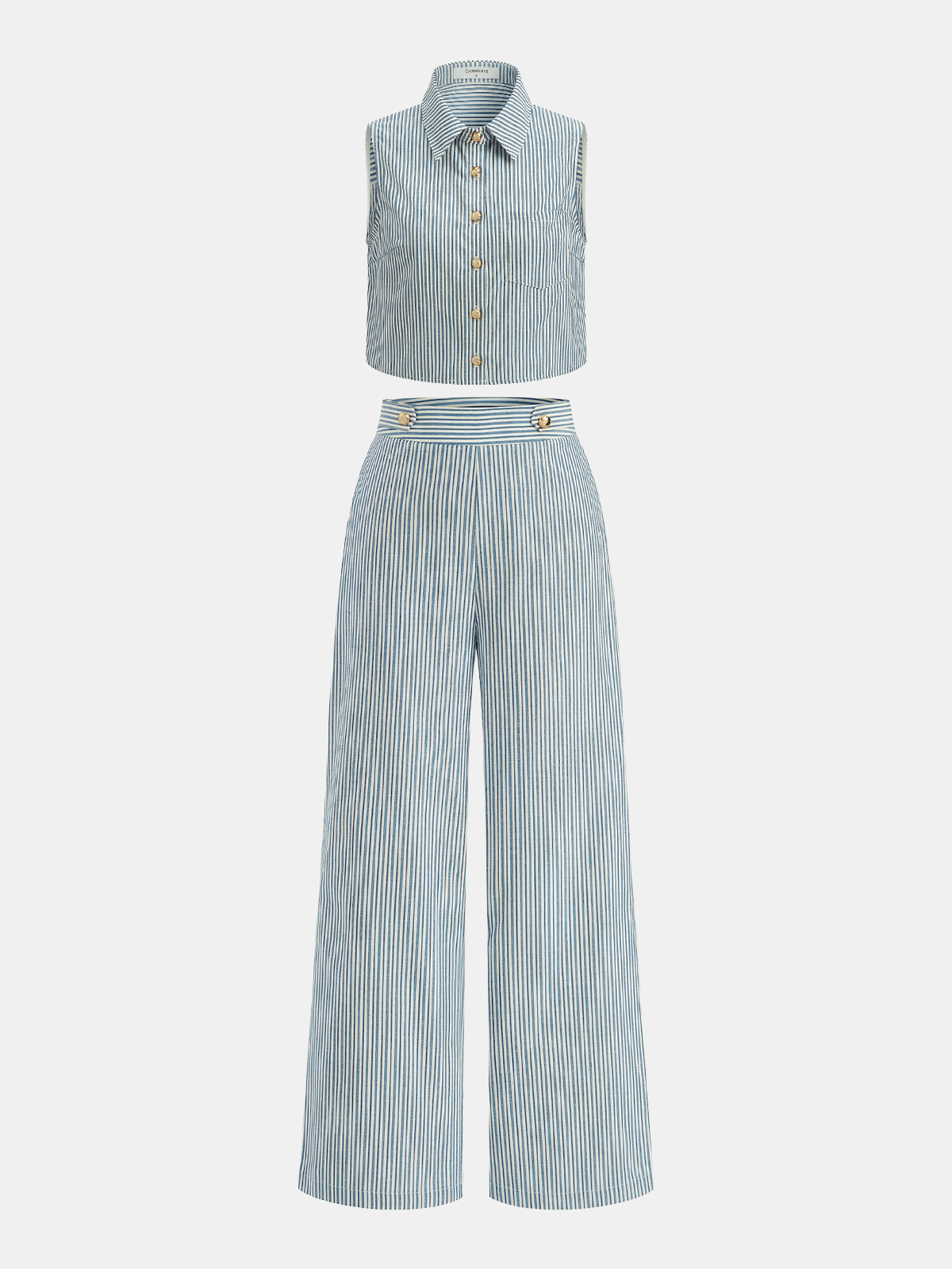 Striped Sleeveless Top & Pants Set