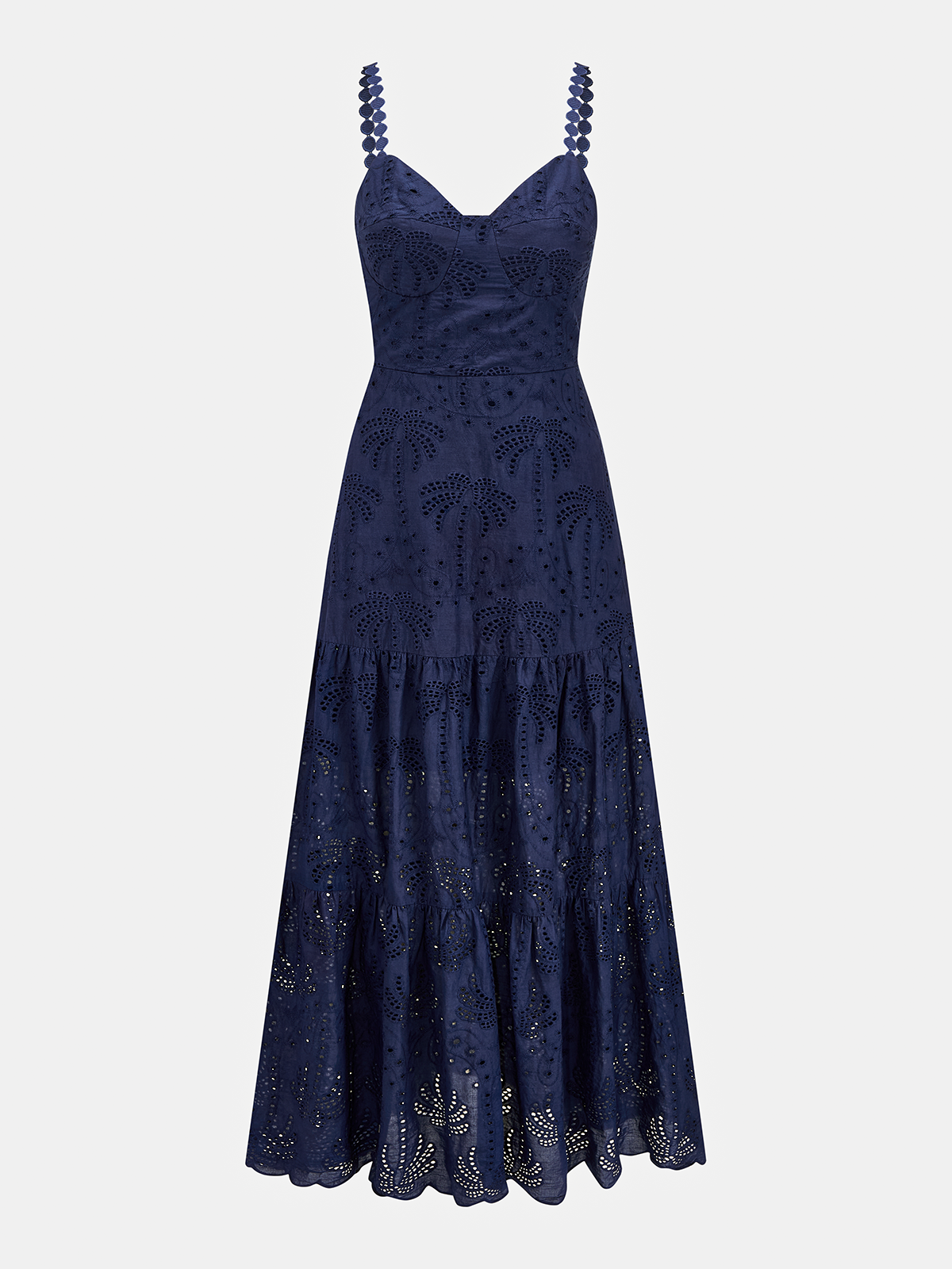 Eyelet Embroidery Tiered Cami Dress