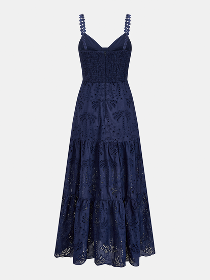 Eyelet Embroidery Tiered Cami Dress