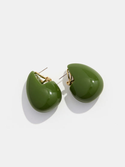 Glossy Chunky Resin Teardrop Earrings