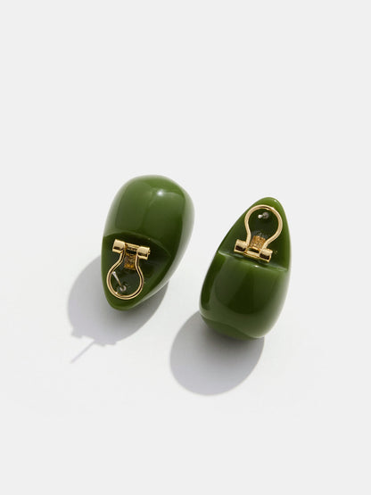 Glossy Chunky Resin Teardrop Earrings
