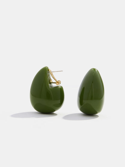 Glossy Chunky Resin Teardrop Earrings
