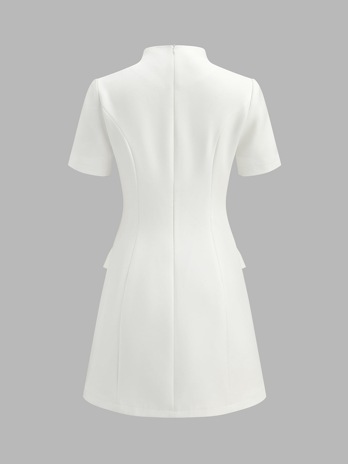 Stand Collar Button Slim Mini Dress