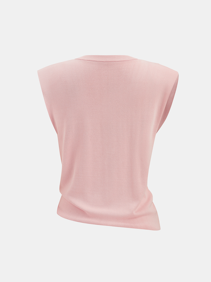 Twisted Waist Sleeveless Knit Top