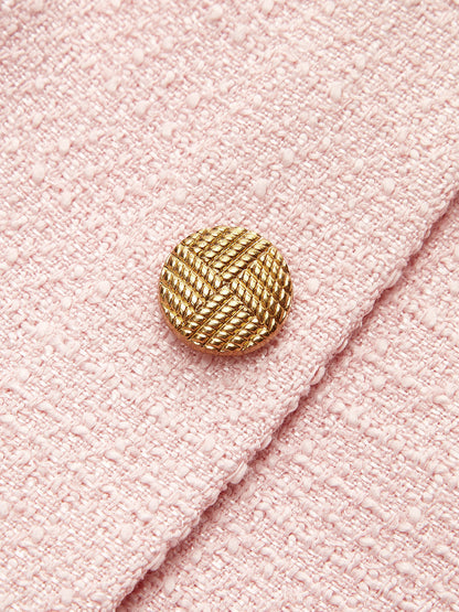 Tweed Sleeveless Pleated Mini Dress