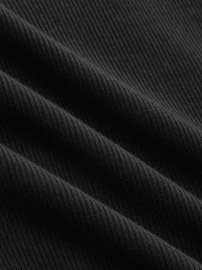Ring Detail One Shoulder Ribbed Top