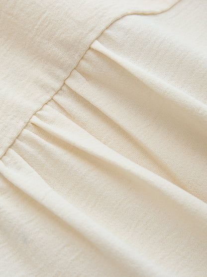 Tie-Back Cap Sleeve Textured Blouse