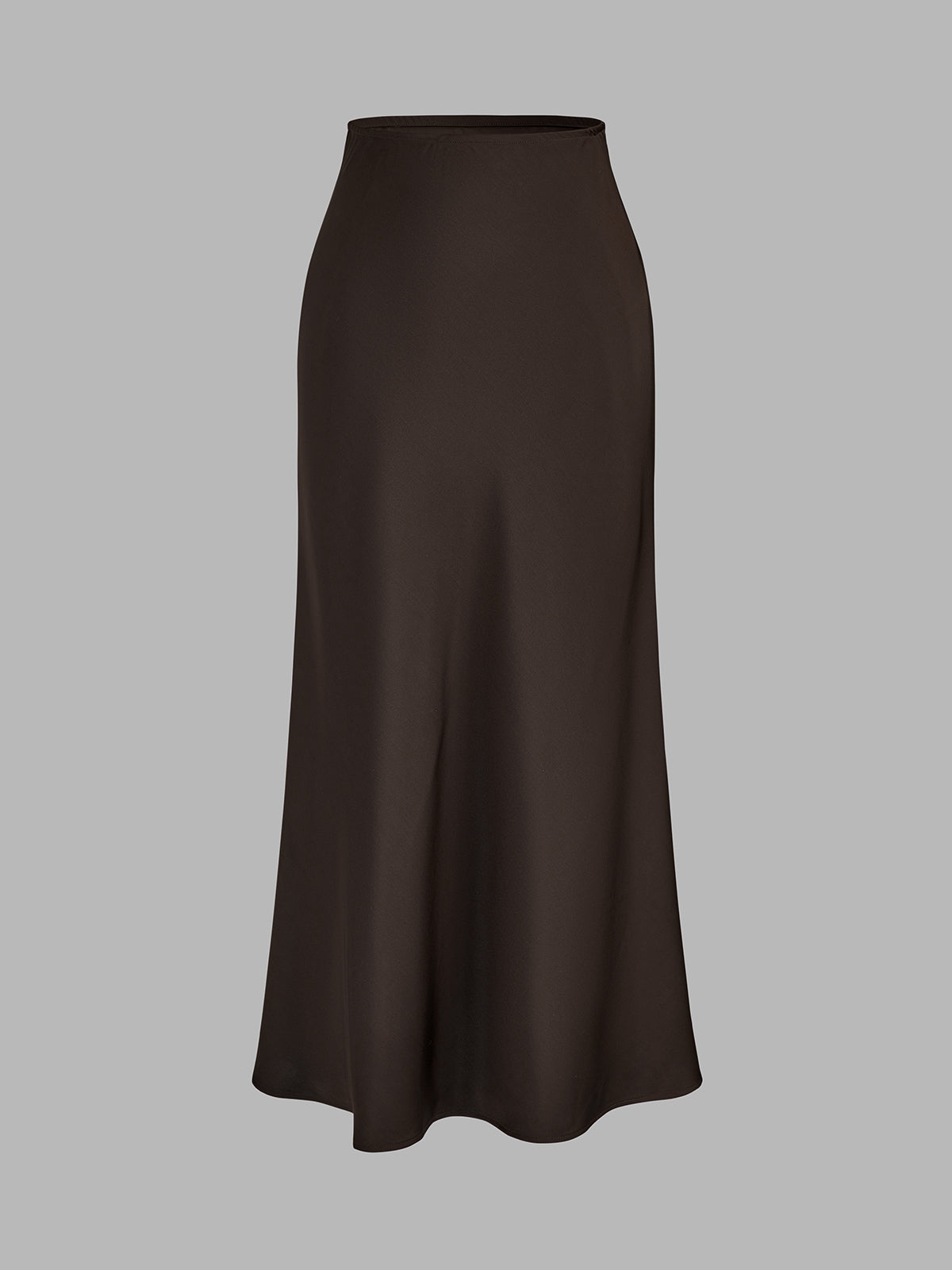 Belted Peplum Top & Satin Midi Skirt Set