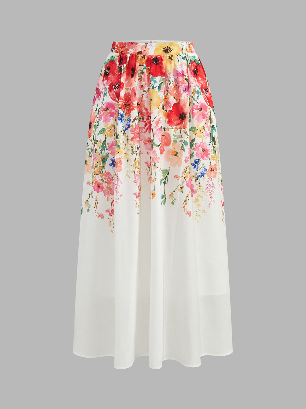Watercolor Flower Two Piece Skirt Set