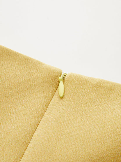 Square Neck Metal Detail A-Line Mini Dress