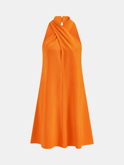 Cross Neck Loose Flowy Vacation Dress