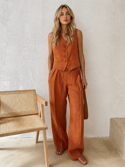 Cotton & Linen Pants Set