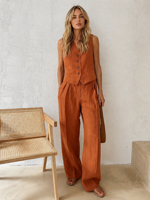 Cotton & Linen Pants Set