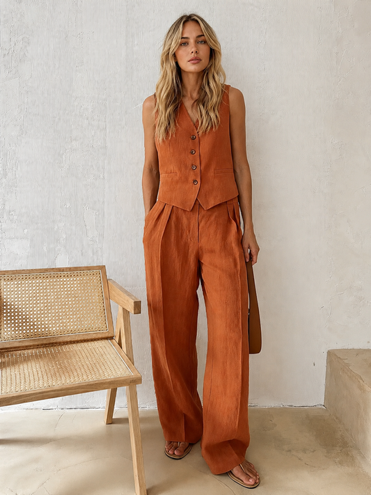Cotton & Linen Pants Set