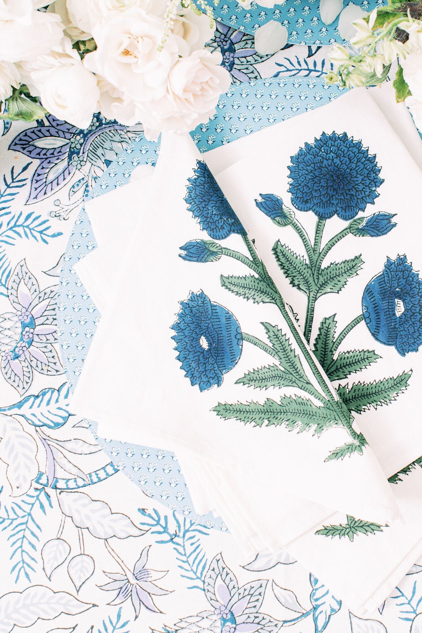 Blue Poppy Napkins Set of 4