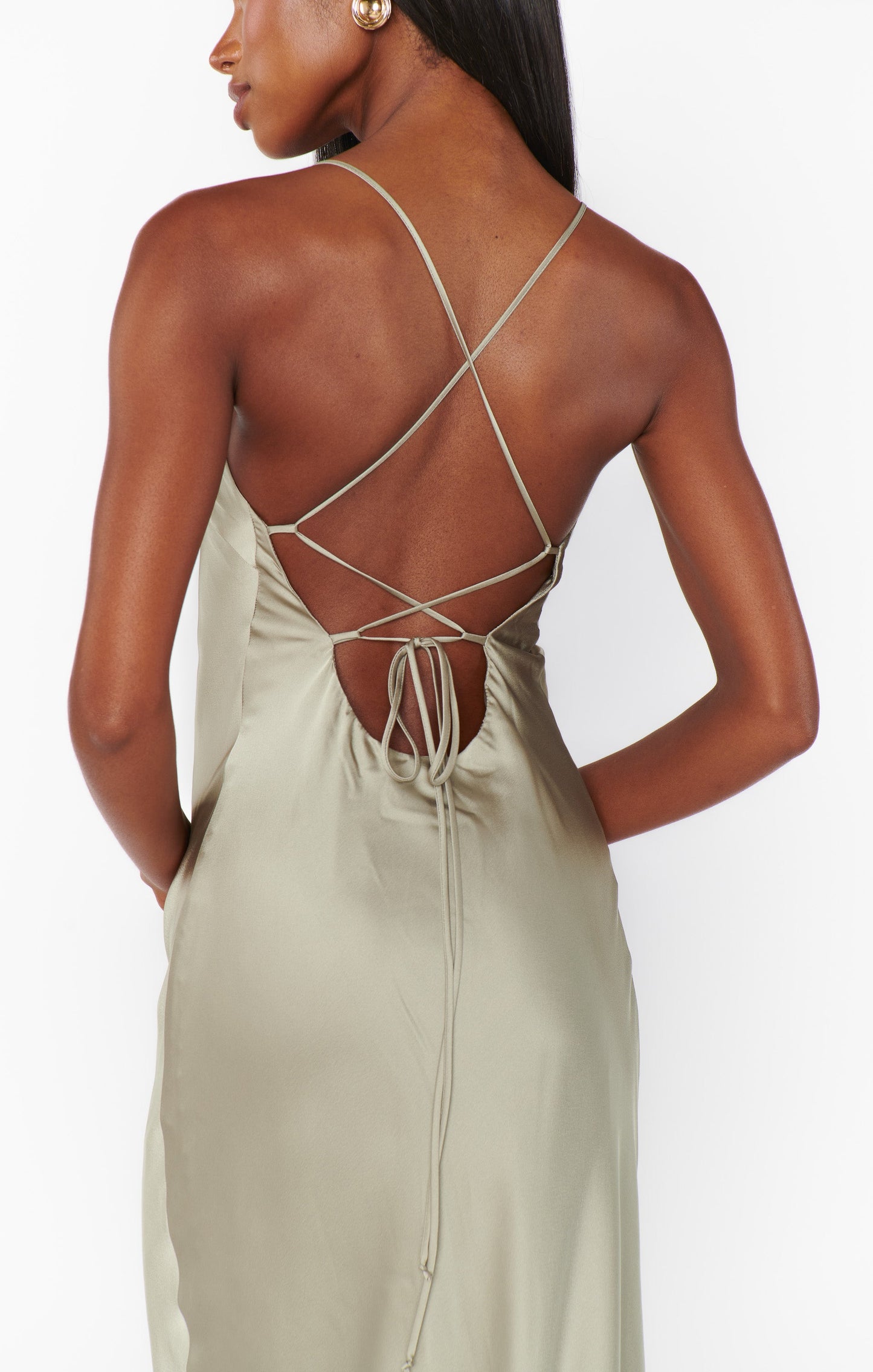 Dani Slip Dress ~ Moss Green Luxe Satin