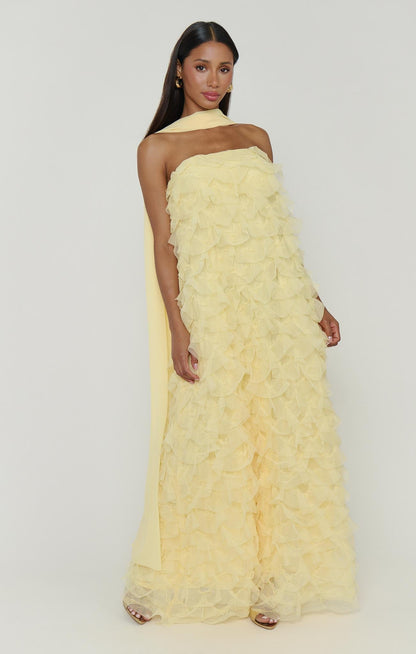 Enchanted Dress ~ Pale Yellow Ruffle Tulle