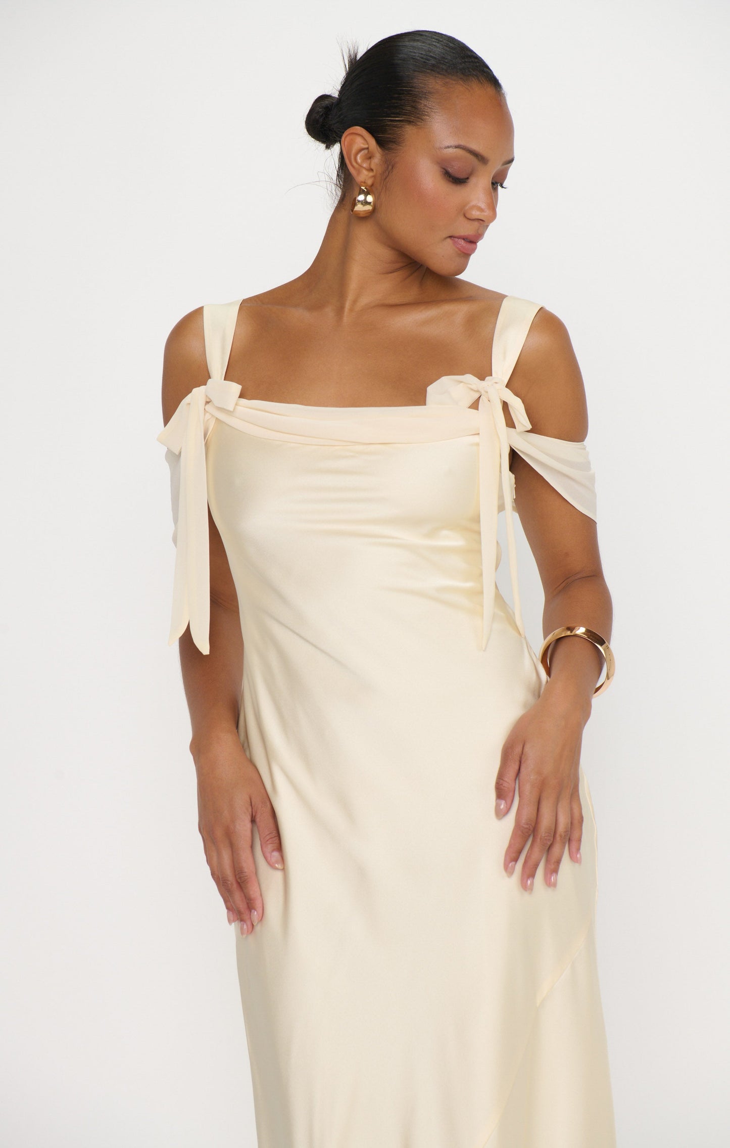 Bella Maxi Dress ~ Buttercream Luxe Satin