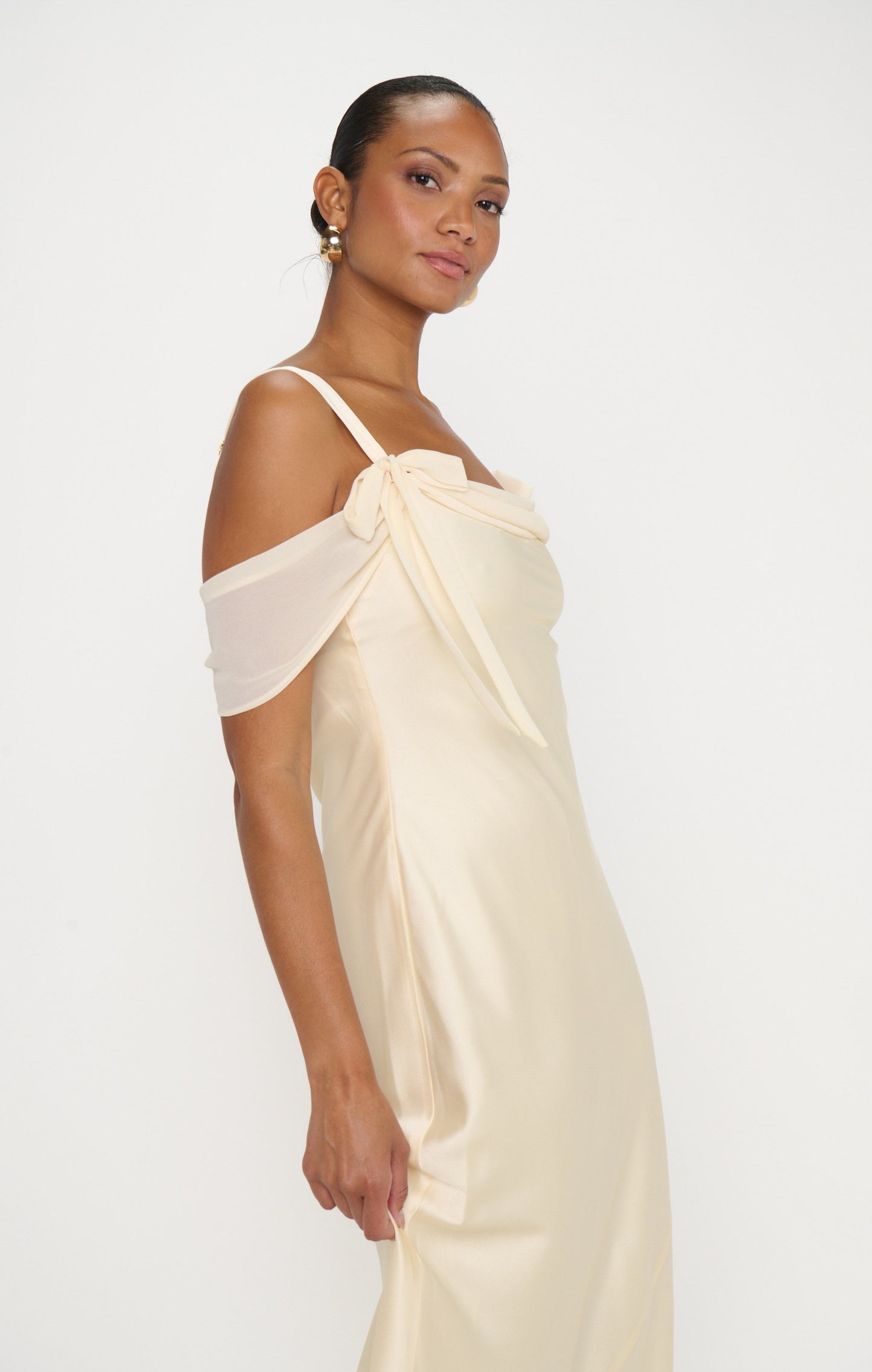 Bella Maxi Dress ~ Buttercream Luxe Satin