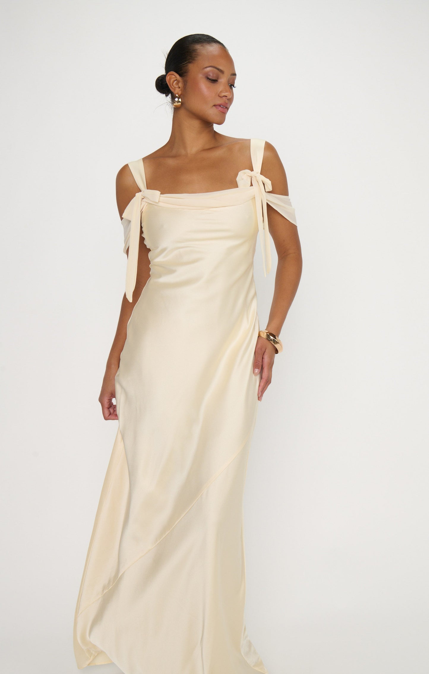 Bella Maxi Dress ~ Buttercream Luxe Satin