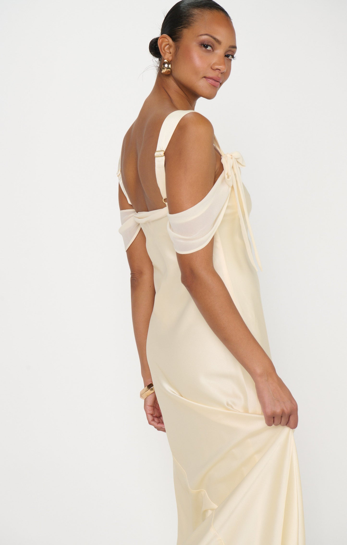 Bella Maxi Dress ~ Buttercream Luxe Satin