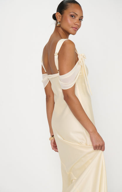 Bella Maxi Dress ~ Buttercream Luxe Satin