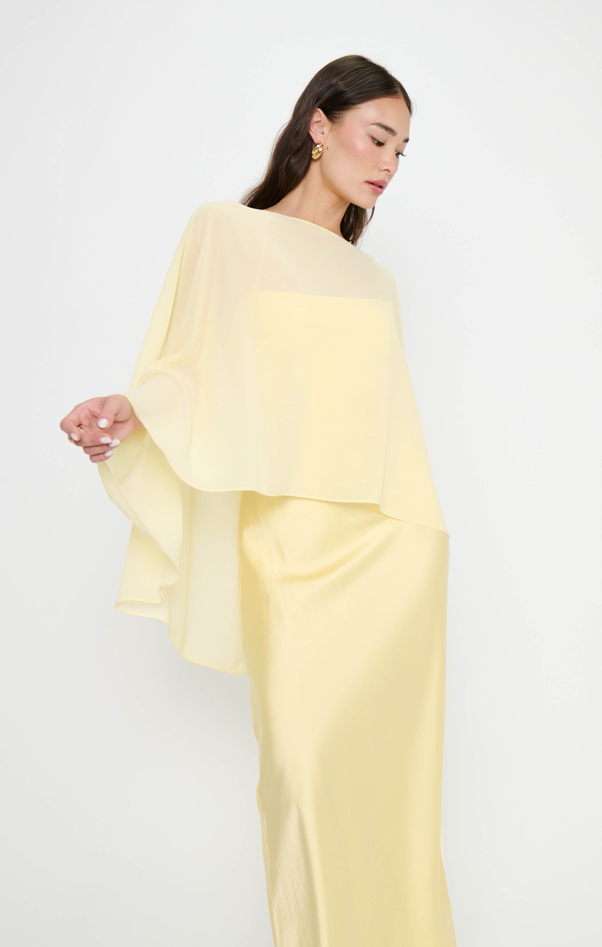 Cherish Cape ~ Pale Yellow Chiffon