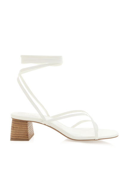 Billini Carmela Wrap Up Heel ~ White Natural