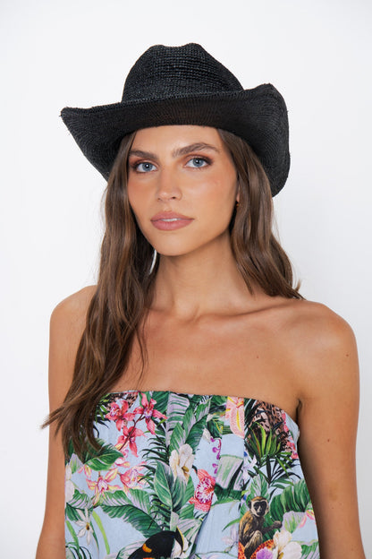Lack of Color Raffia Cowboy Hat ~ Noir