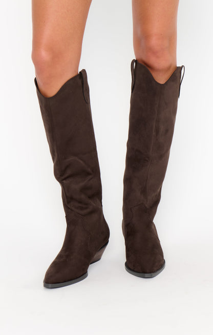 Billini Helix Boot ~ Dark Cacao Suede