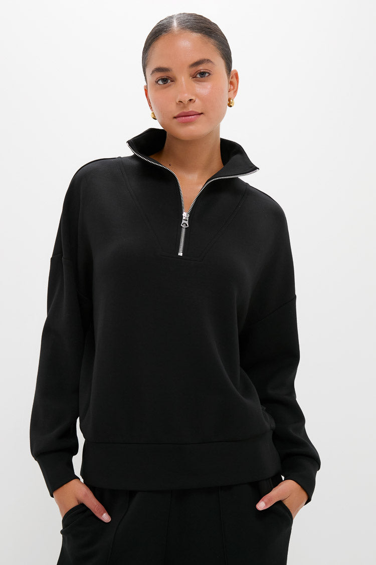 Black Hawley Half Zip Sweat