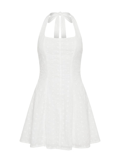Kittee Halter Mini Dress White