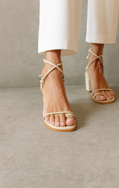 Alohas Grace Wrap Up Heel ~ Corn Ivory